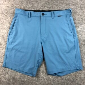Travis Mathew Mens 35 Blue Polyester Elastane Performance Golf Shorts